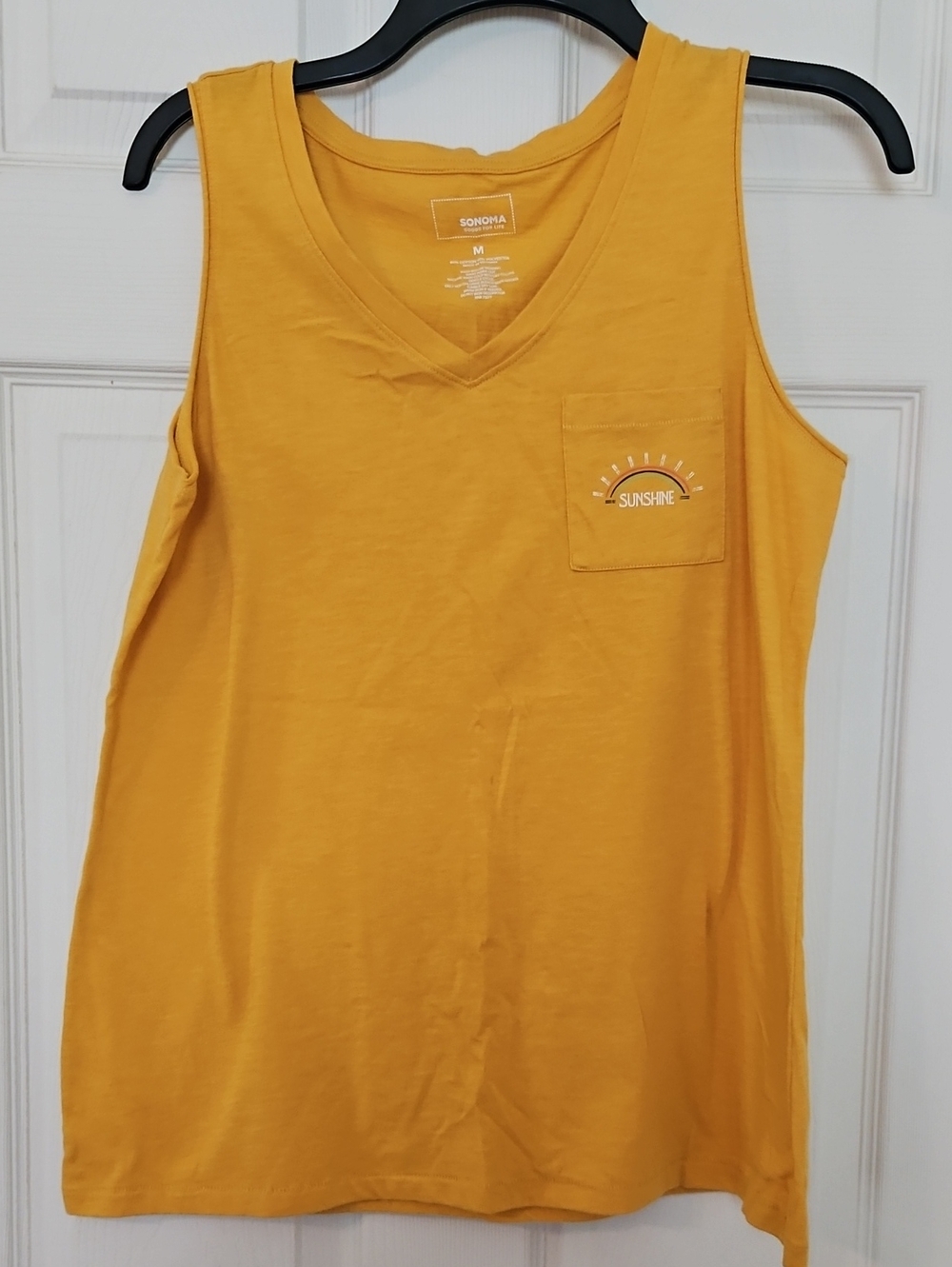 Sonoma Mustard Yellow Pocket V-Neck Tank